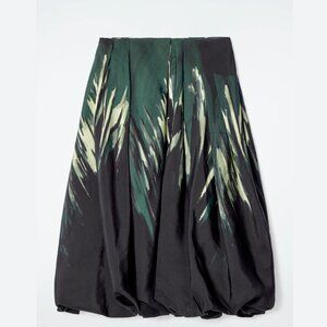 COS Printed Bubble-Hem Midi Skirt